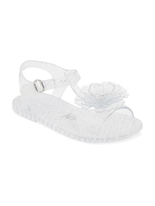 View large product image 1 of 1. Flower-Accent Jelly Sandals For Toddler