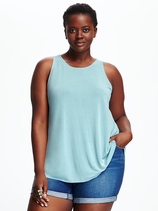 Image number 1 showing, Sueded Plus-Size Swing Tank