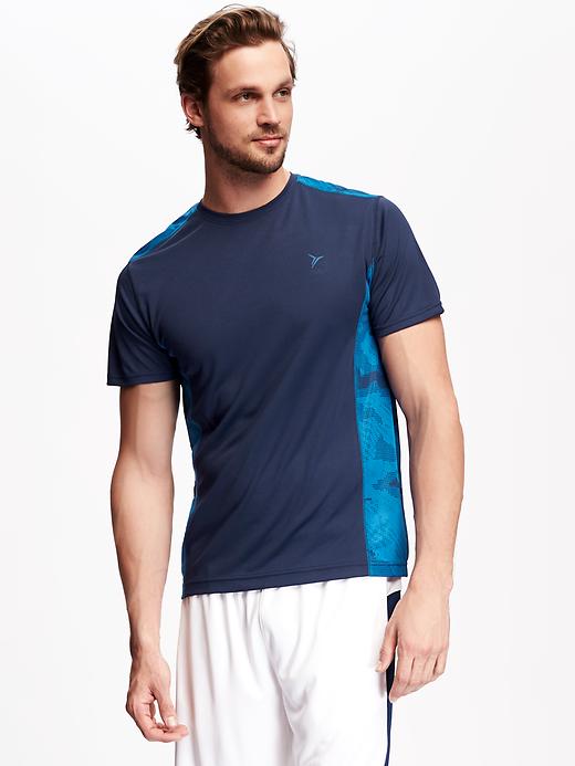 View large product image 1 of 1. Go-Dry Mesh-Panel Tee for Men