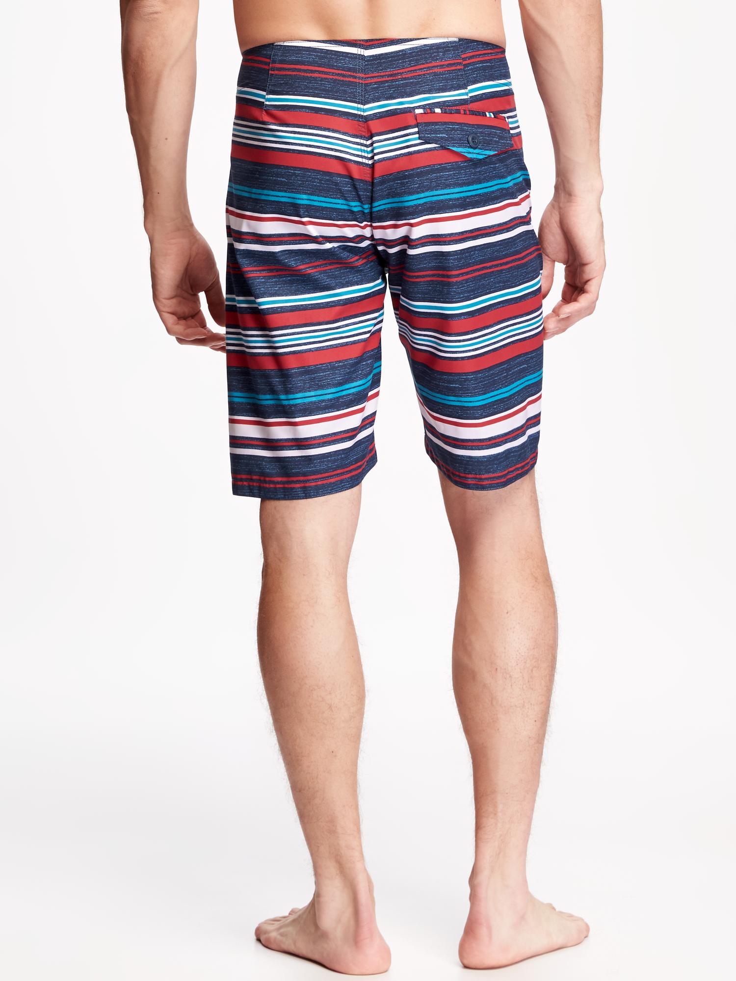 Multi-Stripe Board Shorts for Men (9