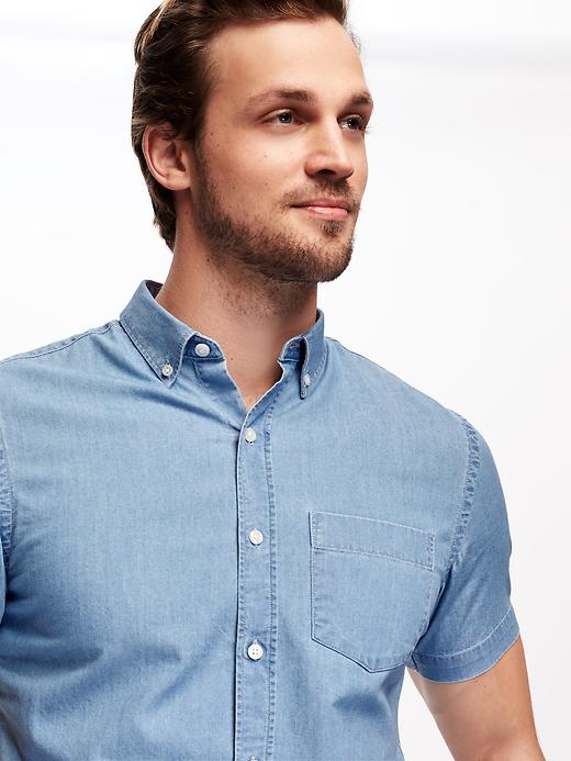 Image number 4 showing, Slim-FIt Chambray Shirt For Men