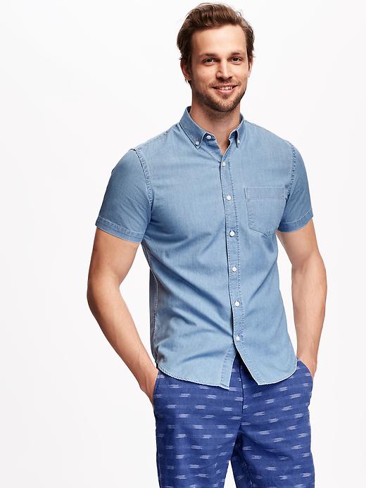 Image number 1 showing, Slim-FIt Chambray Shirt For Men