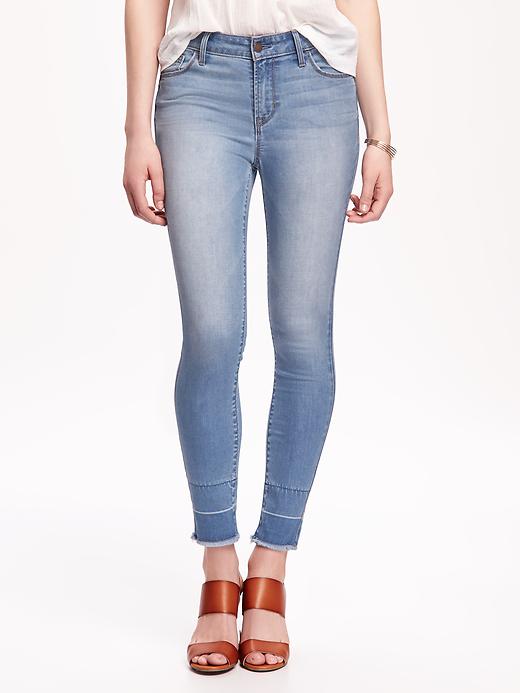 View large product image 1 of 3. Mid-Rise Rockstar Raw-Hem Jeans for Women