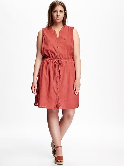 View large product image 1 of 1. Button-Down Plus-Size Shirt Dress