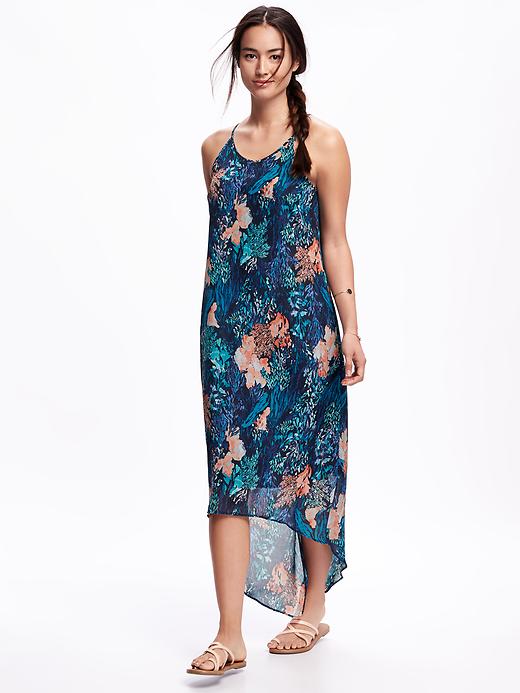 View large product image 1 of 1. Chiffon Hi-Lo Trapeze Maxi Dress for Women