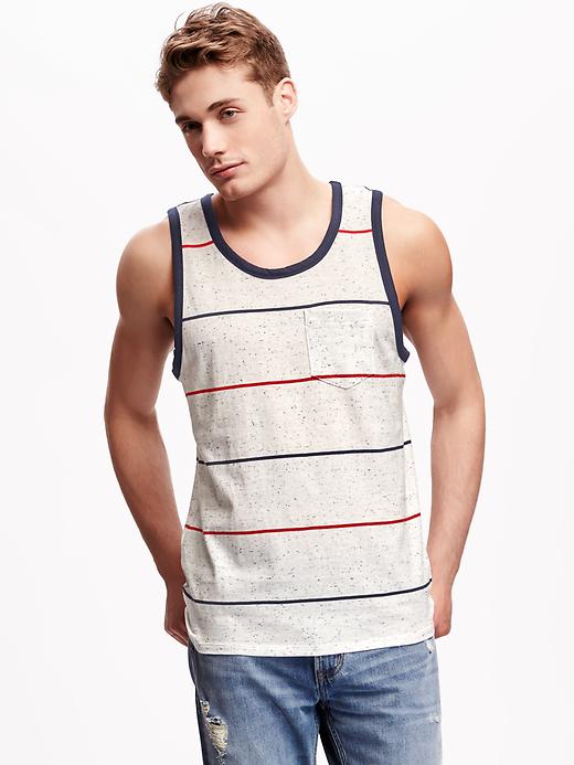 View large product image 1 of 1. Textured Colorblock Pocket Tank for Men