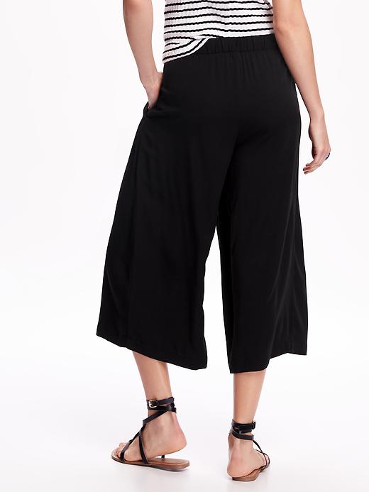 View large product image 2 of 2. Wide-Leg Cropped Drawstring Pants for Women