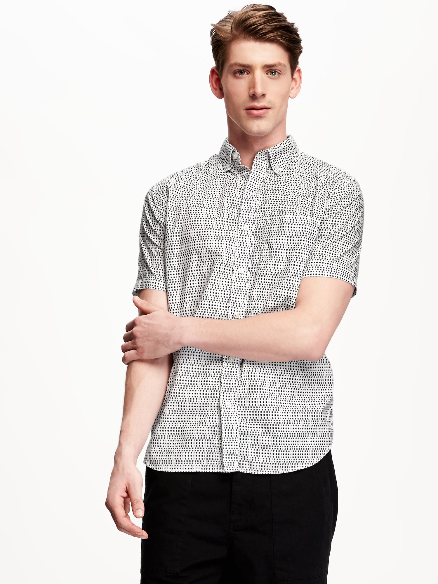 Printed SlimFit Poplin Shirt for Men Old Navy