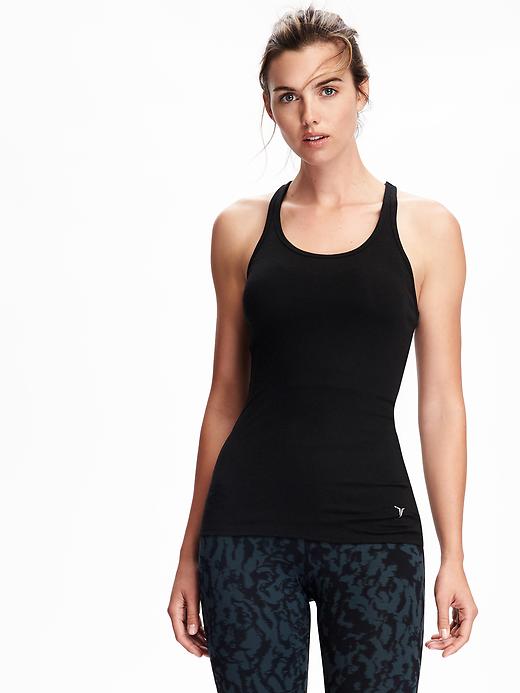 View large product image 1 of 1. Go-Dry Fitted Rib-Knit Tank for Women