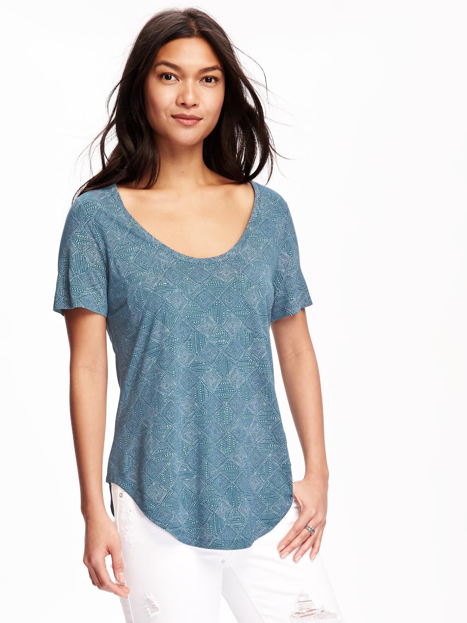 Relaxed Curved-Hem Tee for Women