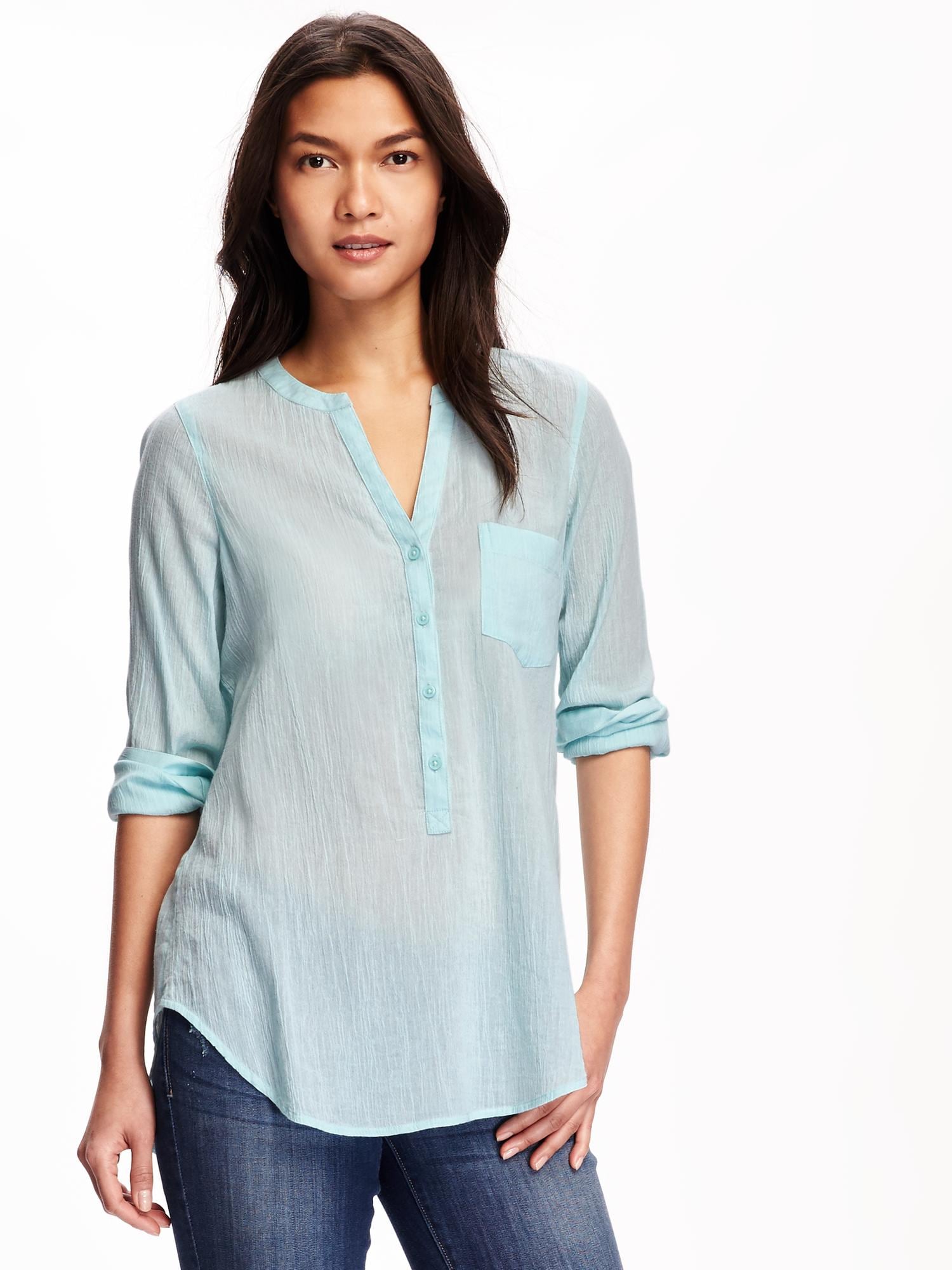 Crinkle-Gauze Tunic for Women | Old Navy