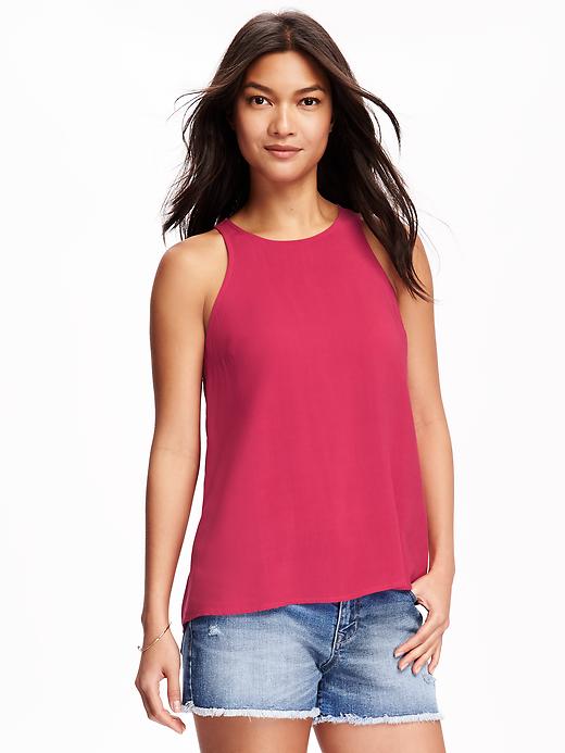 View large product image 1 of 1. Trapeze High-Neck Top for Women