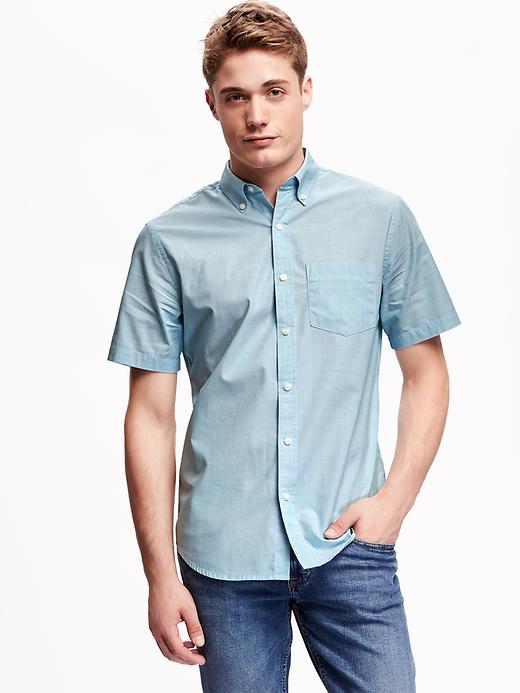 Image number 1 showing, Slim-Fit Poplin Shirt for Men