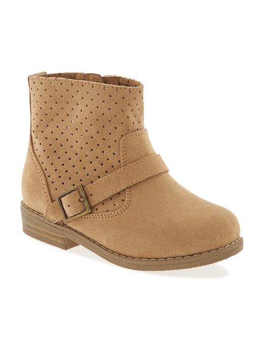 View large product image 1 of 5. Peforated Faux-Suede Boots For Toddler Girls