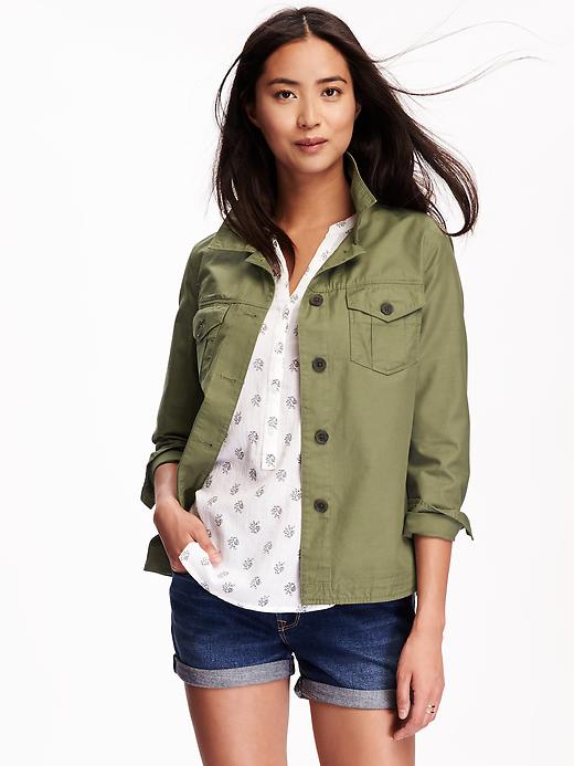 Twill Utility Shirt Jacket for Women | Old Navy