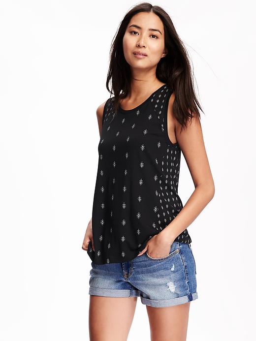 View large product image 1 of 1. Relaxed Printed Muscle Tank for Women