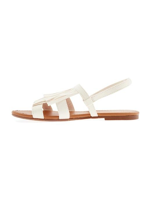 View large product image 2 of 4. Sueded Fringe Sandals for Girls