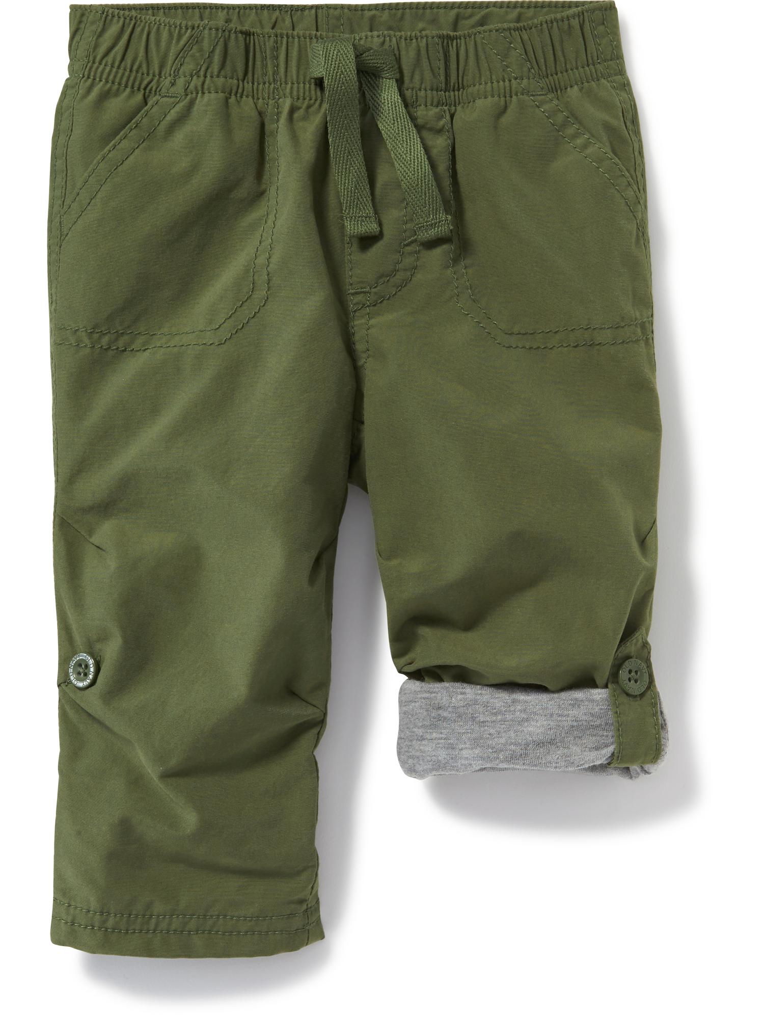 Jersey-lined Pants - Khaki green - Kids