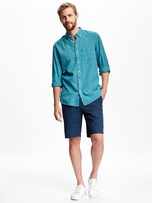 Image number 3 showing, Regular-Fit Linen-Blend Shirt for Men