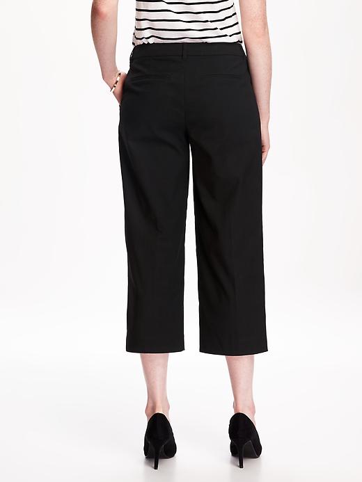 View large product image 2 of 3. Mid-Rise Wool-Blend Straight Crop Pant for Women