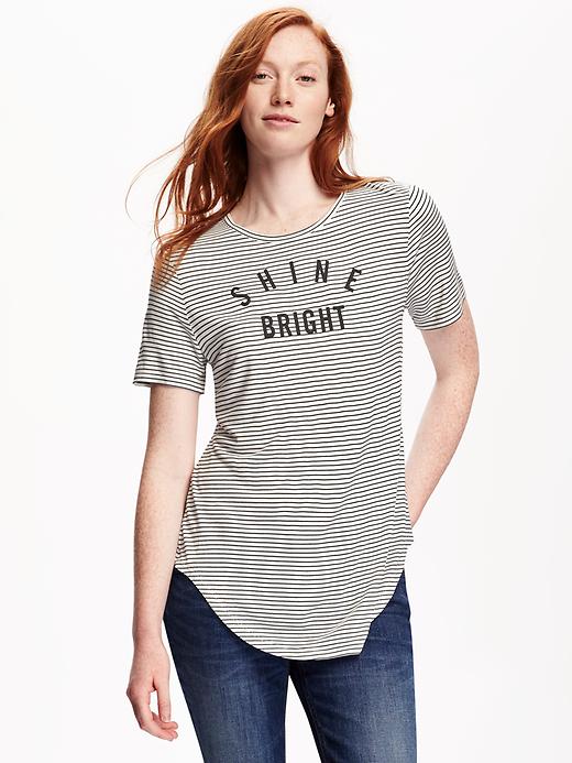 Image number 1 showing, Relaxed Graphic Crew Neck Tee for Women