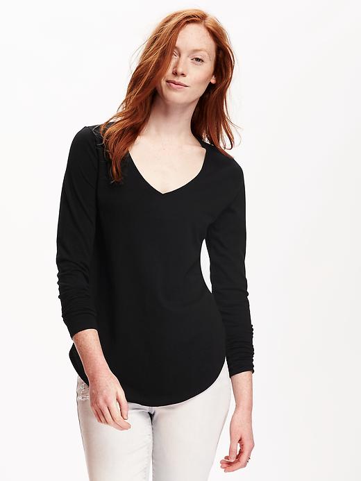 Image number 1 showing, Relaxed V-Neck Tee for Women
