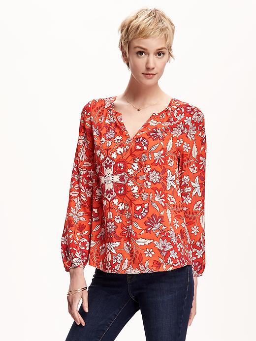 Image number 1 showing, Open-Neck Blouse for Women
