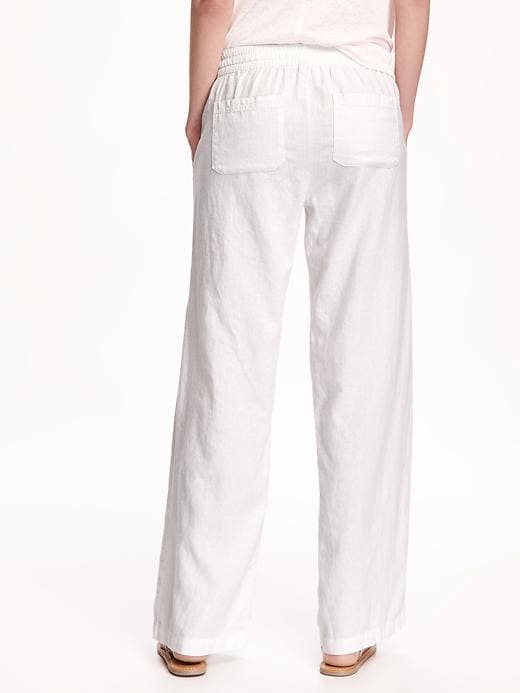View large product image 2 of 2. Mid-Rise Linen-Blend Pants for Women