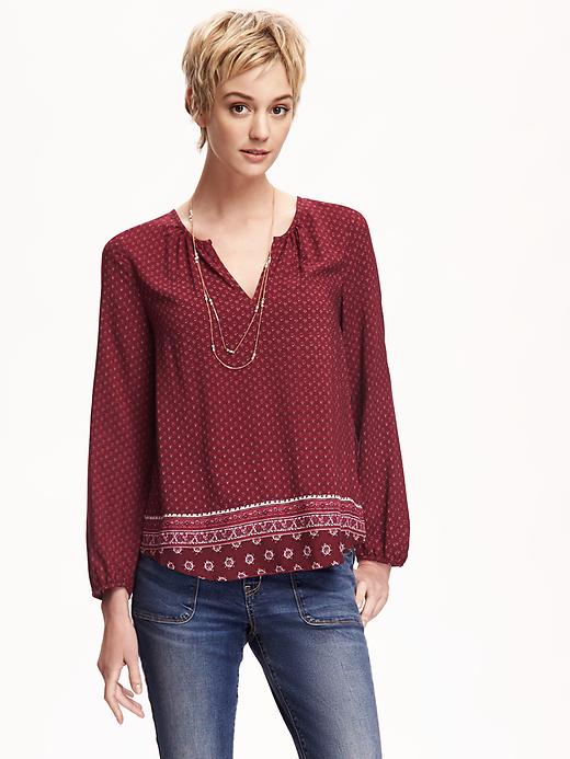 Image number 1 showing, Open-Neck Blouse for Women