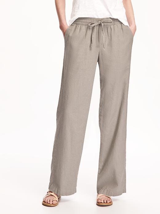 View large product image 1 of 1. Mid-Rise Linen-Blend Pants for Women