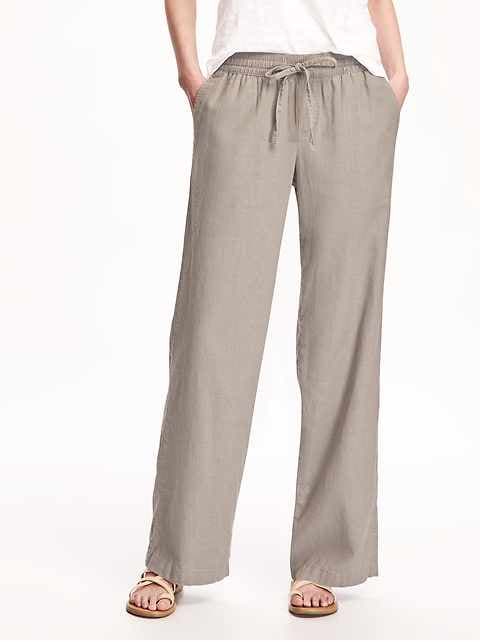 mens linen drawstring pants gap