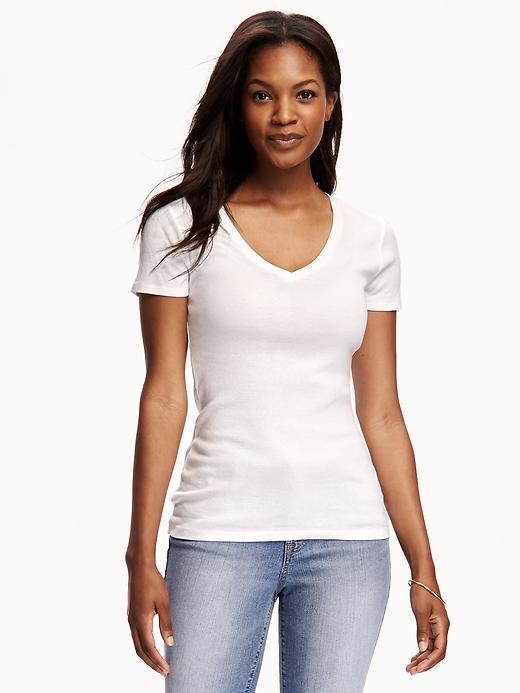 View large product image 1 of 1. Fitted V-Neck Tee for Women