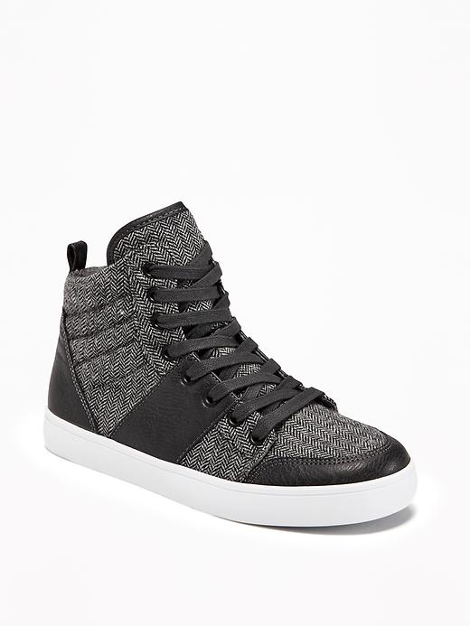 View large product image 1 of 3. Herringbone-Tweed High-Tops for Boys