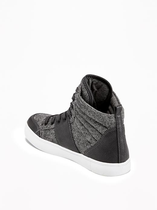 View large product image 2 of 3. Herringbone-Tweed High-Tops for Boys