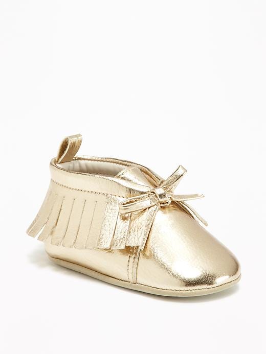 View large product image 1 of 4. Metallic Moccasins for Baby