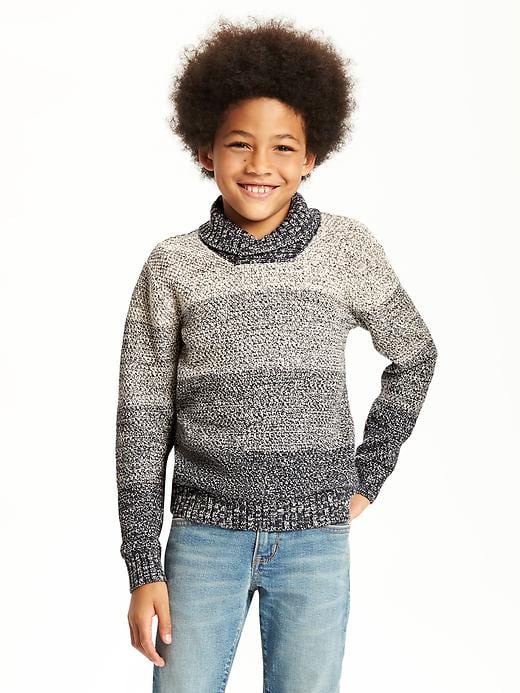 View large product image 1 of 3. Shawl-Collar Colorblock Ombre Sweater for Boys
