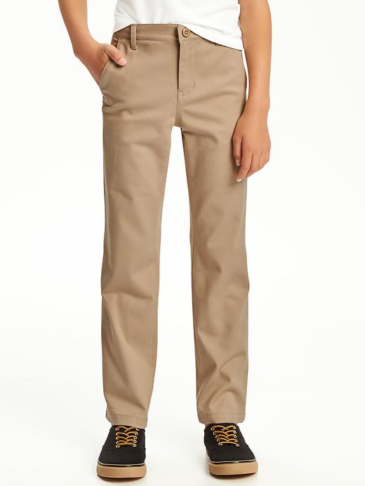 View large product image 1 of 1. Built-In Flex Uniform Straight Khakis for Boys