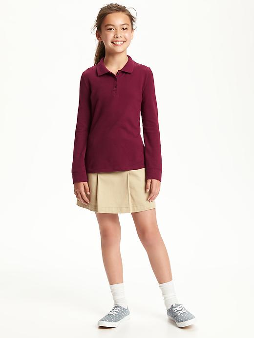 View large product image 2 of 2. Uniform Pique Polo for Girls