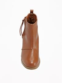 View large product image 3 of 3. Faux-Leather Side-Zip Boots for Women