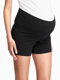 View large product image 3 of 3. Maternity Fold-Over Waistband Yoga Shorts (5")