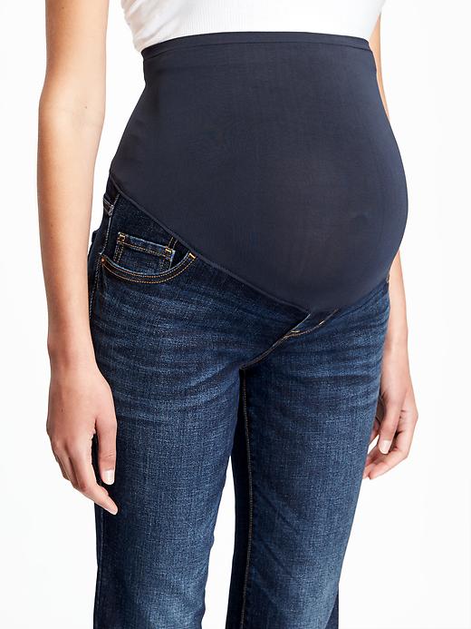 Image number 3 showing, Maternity Full-Panel Boot-Cut Jeans