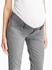 View large product image 3 of 3. Maternity Gray Side-Panel Skinny Rockstar Jeans