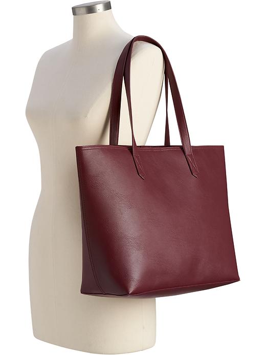 View large product image 2 of 2. Classic Faux-Leather Tote for Women