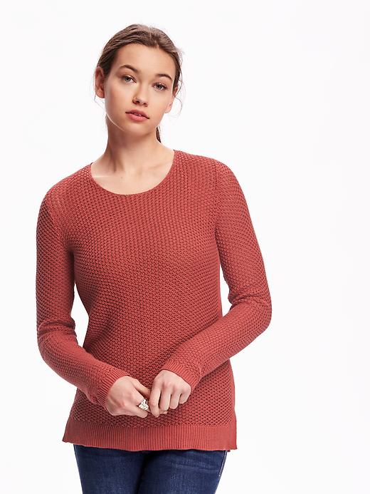 Image number 1 showing, Textured-Knit Sweater for Women