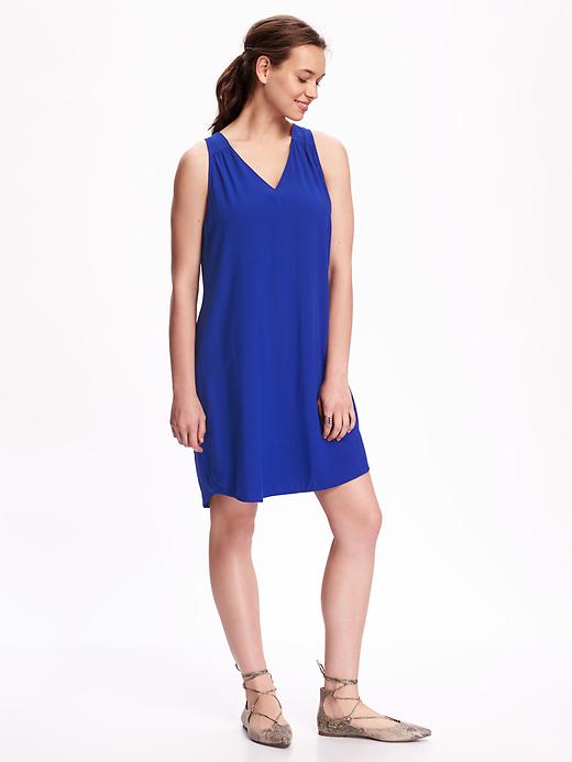 View large product image 1 of 1. V-Neck Shift Dress for Women