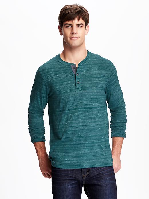 View large product image 1 of 1. Textured Henley for Men