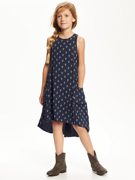 View large product image 1 of 1. Patterned Trapeze Pocket Dress for Girls