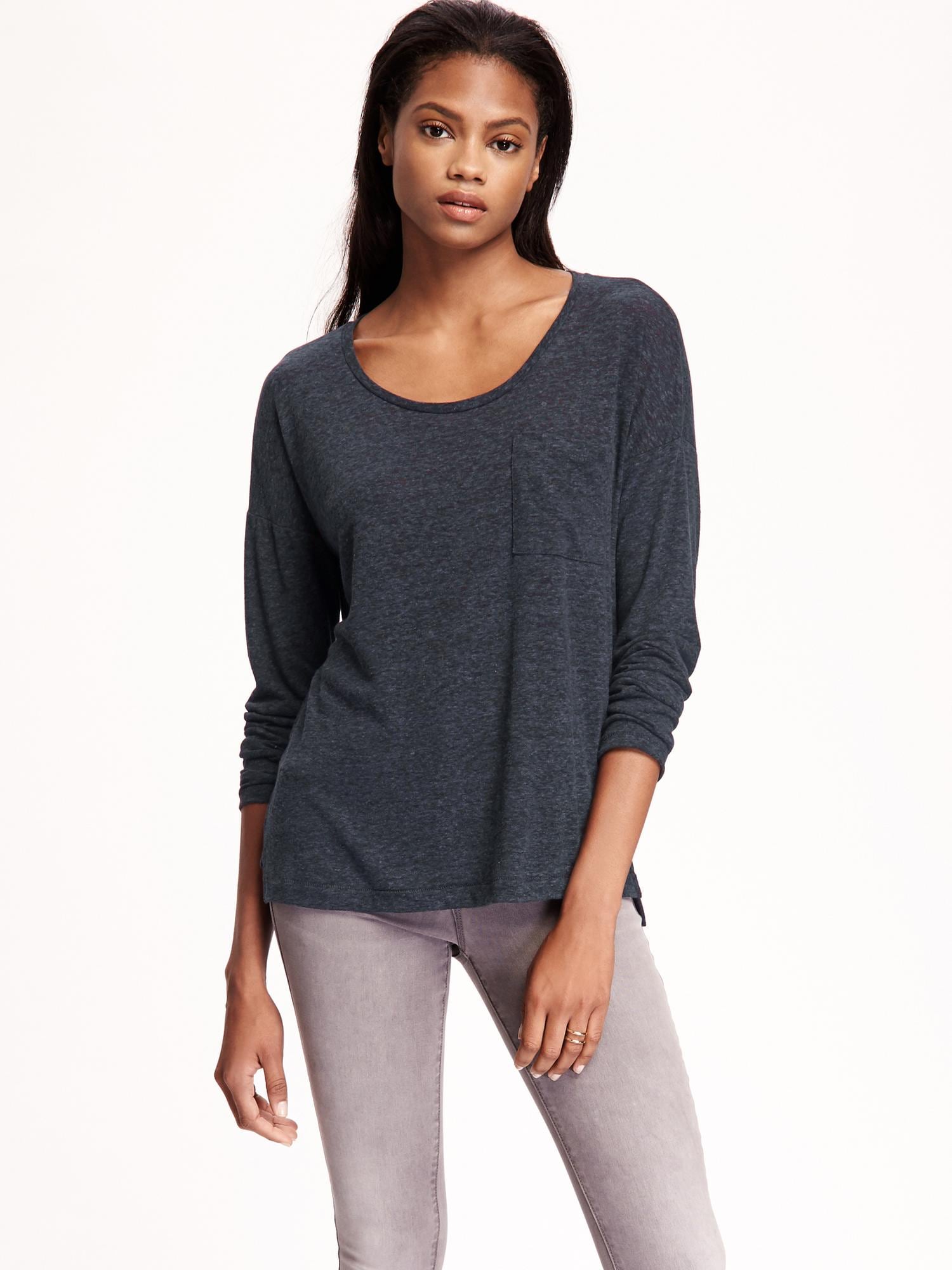 Linen-Blend Boyfriend Tee for Women | Old Navy