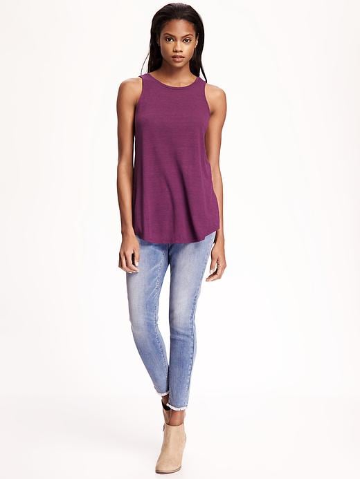 Image number 3 showing, Relaxed Hi-Neck Texture Tank for Women