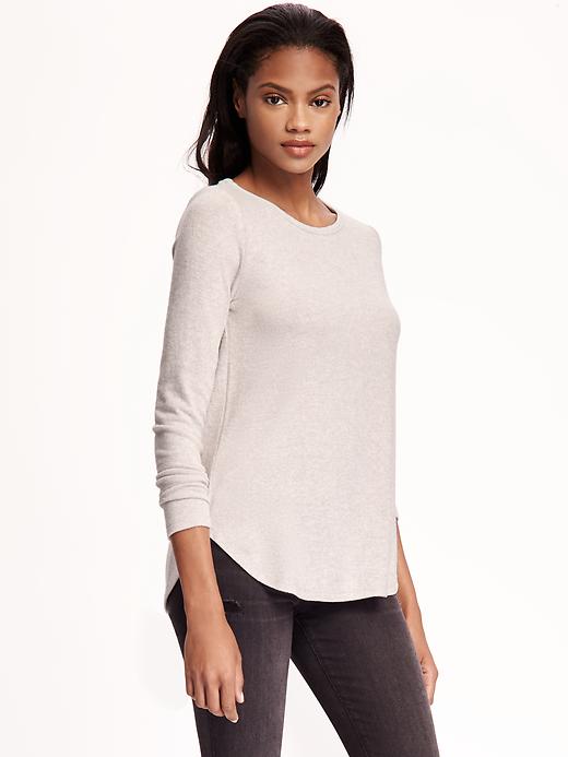 Image number 1 showing, Relaxed Brushed-Jersey Tee for Women